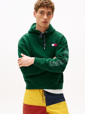 green hilfiger sailing relaxed back logo hoody for adults gender inclusive tommy hilfiger