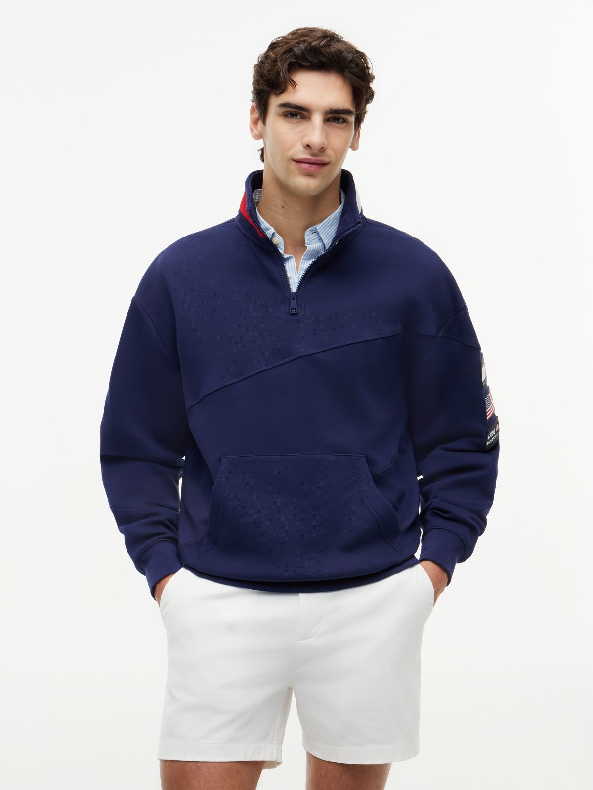 Tommy x U.S. Sail GP Team Quarter-Zip Sweatshirt — Blue