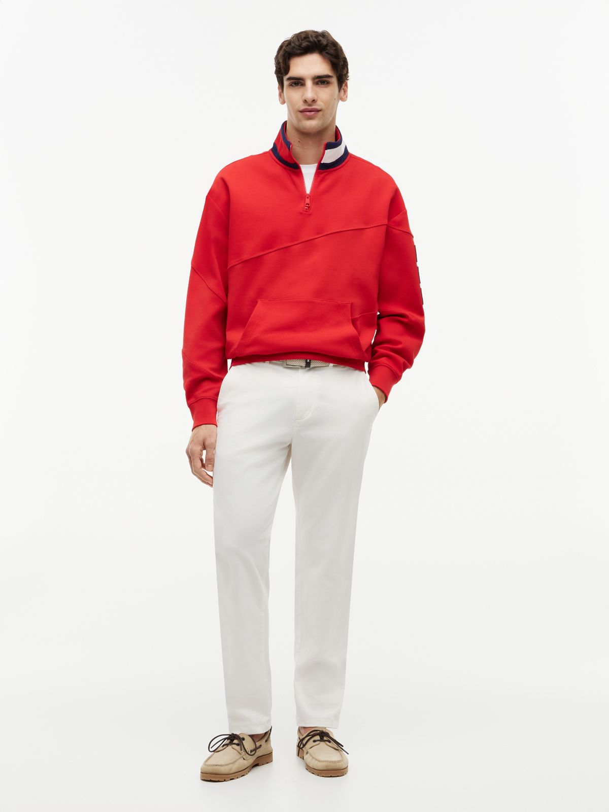 Tommy x U.S. Sail GP Team Quarter-Zip Sweatshirt — Red