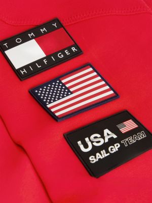sweat zippé tommy x u.s. sail gp team rouge pour adult gender inclusive tommy hilfiger