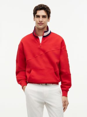 red tommy x u.s. sail gp team quarter-zip sweatshirt for adult gender inclusive tommy hilfiger