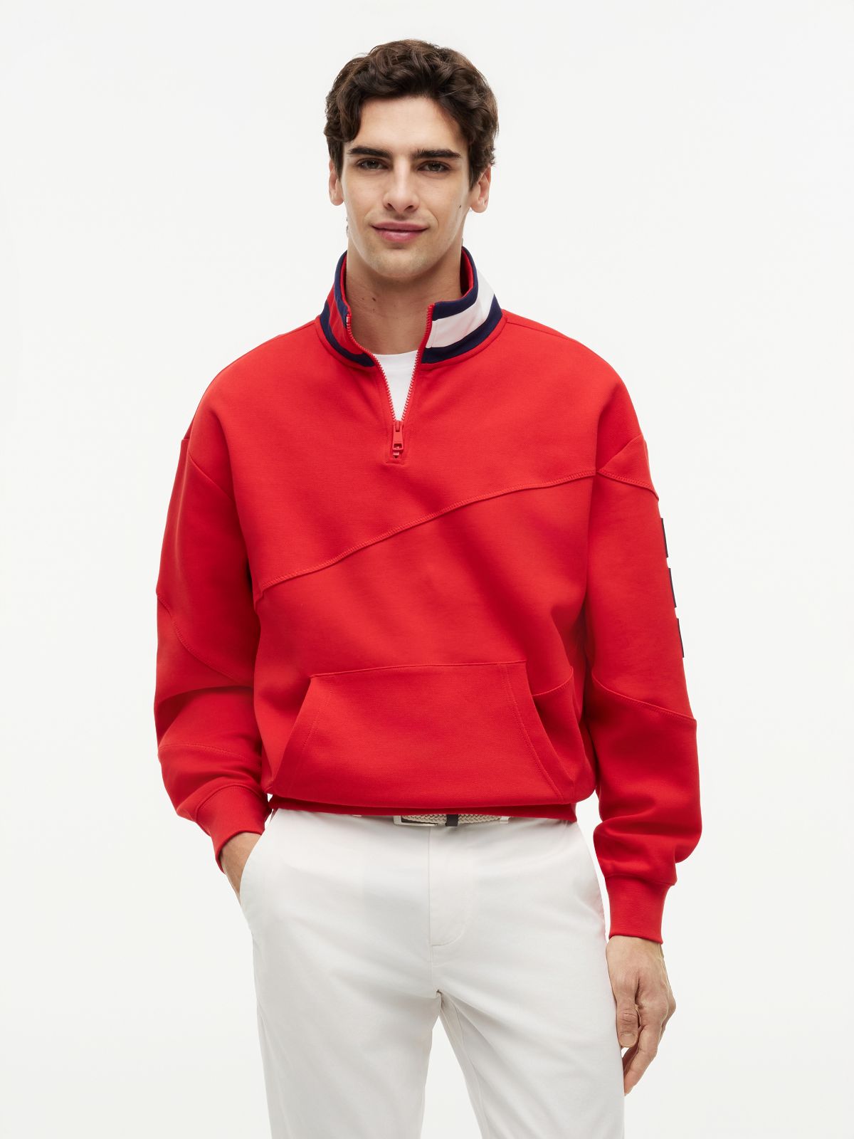 Tommy x U.S. Sail GP Team Quarter-Zip Sweatshirt — Red