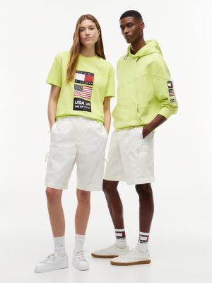 white tommy x u.s. sail gp team cargo shorts for adult gender inclusive tommy hilfiger