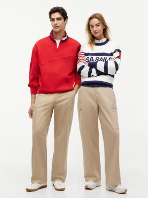 pantalon cargo tommy x u.s. sail gp team kaki pour adult gender inclusive tommy hilfiger
