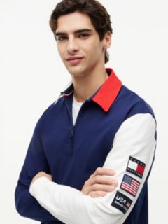 Tommy x U.S. Sail GP Team Colour-Blocked Rugby Shirt — Blue 3