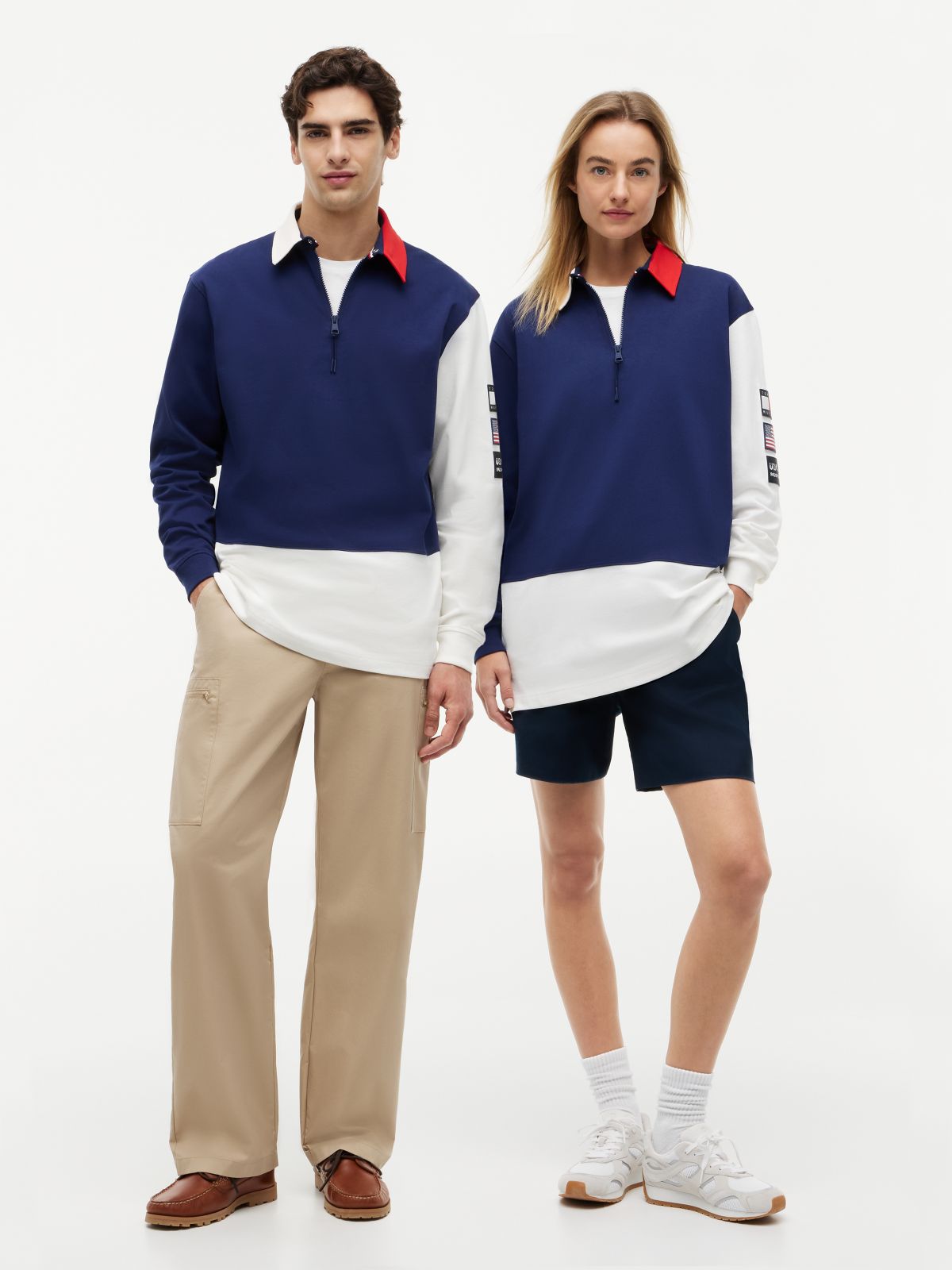 Tommy x U.S. Sail GP Team Colour-Blocked Rugby Shirt — Blue