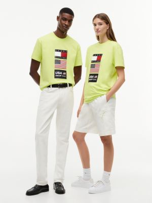green tommy x u.s. sail gp team logo t-shirt for adult gender inclusive tommy hilfiger