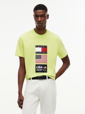 green tommy x u.s. sail gp team logo t-shirt for adult gender inclusive tommy hilfiger