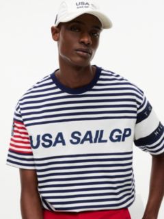 Tommy x U.S. Sail GP Team Stripe Relaxed T-Shirt — White 3
