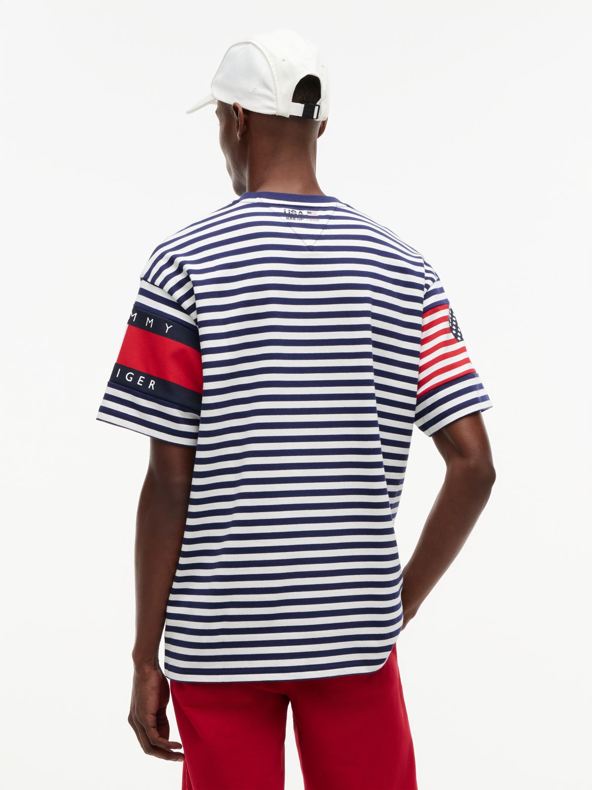 Tommy x U.S. Sail GP Team Stripe Relaxed T-Shirt — White