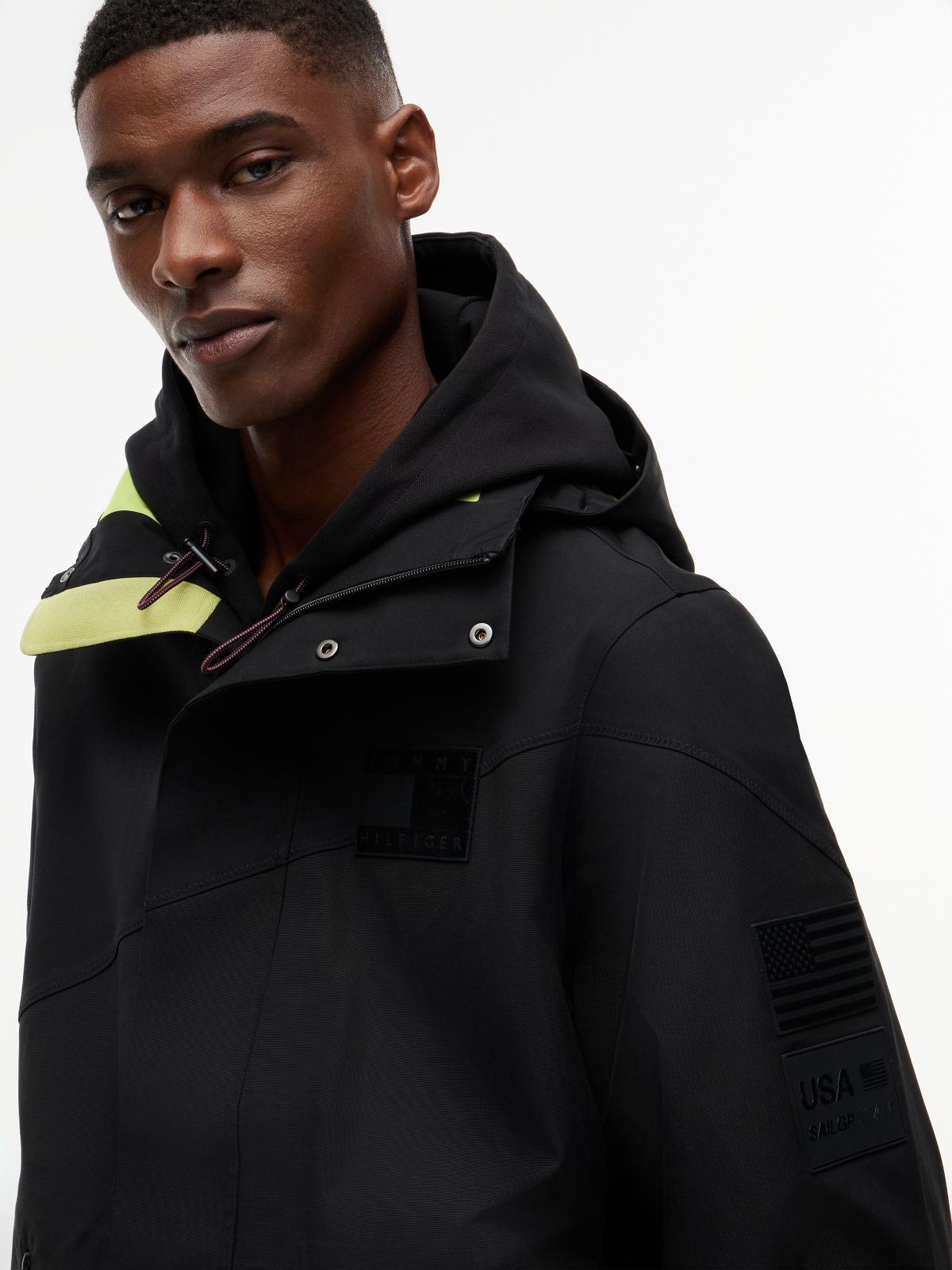 Tommy x U.S. Sail GP Team Relaxed Hooded Jacket — Black