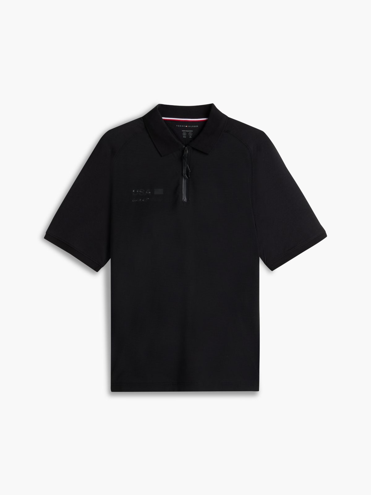 Tommy x U.S. Sail GP Team Zip Placket Polo Shirt — Black