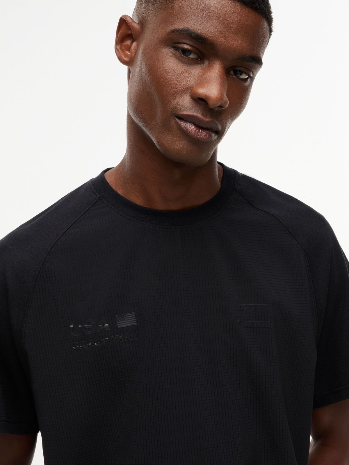 Tommy x U.S. Sail GP Team Tonal Logo Relaxed T-Shirt — Black