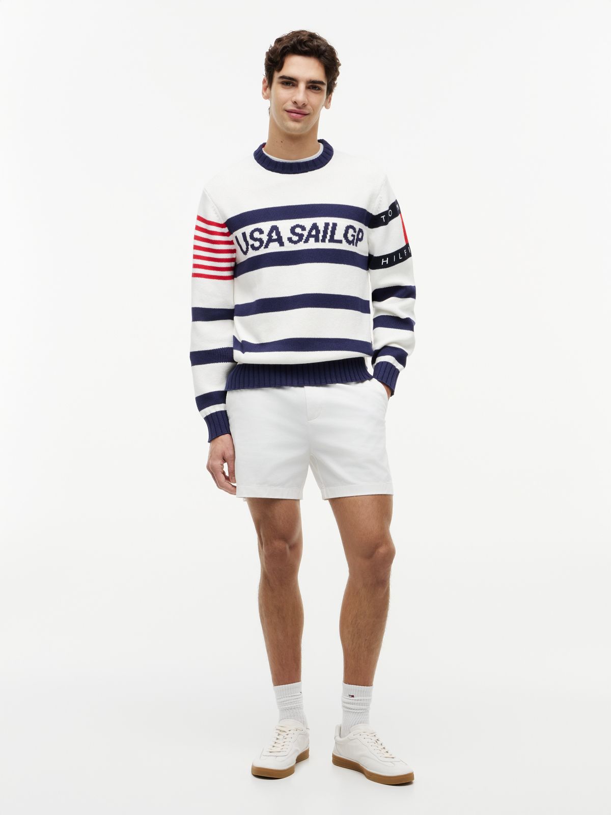 Tommy x U.S. Sail GP Team Stripe Jumper — White