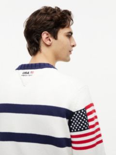 Tommy x U.S. Sail GP Team Stripe Jumper — White 3