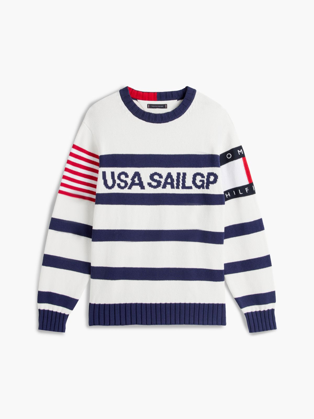 Tommy x U.S. Sail GP Team Stripe Jumper — White
