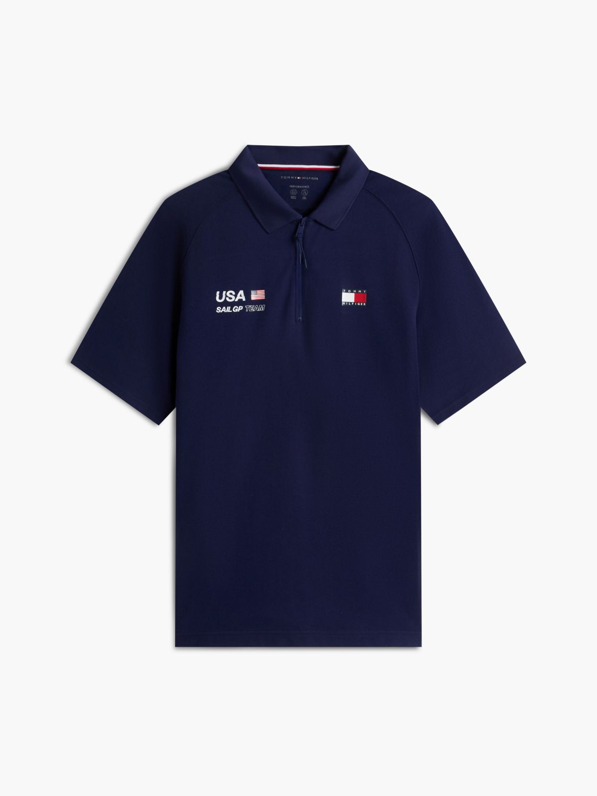 Tommy x U.S. Sail GP Team Performance Pique Polo Shirt — Blue
