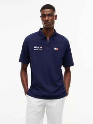 blue tommy x u.s. sail gp team performance pique polo shirt for adult gender inclusive tommy hilfiger