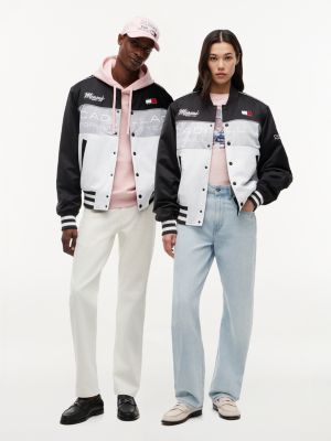 white th x cadillac formula 1® team miami varsity jacket for adults gender inclusive tommy hilfiger