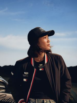 black th x cadillac formula 1® team varsity jacket for adults gender inclusive tommy hilfiger