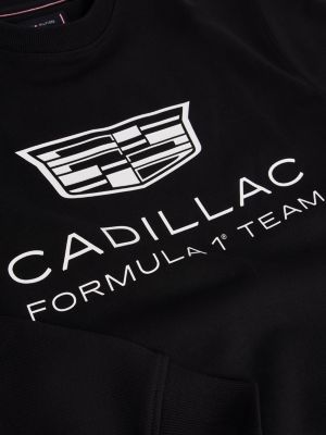 black th x cadillac formula 1® team logo sweatshirt for adults gender inclusive tommy hilfiger