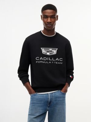 black th x cadillac formula 1® team logo sweatshirt for adults gender inclusive tommy hilfiger