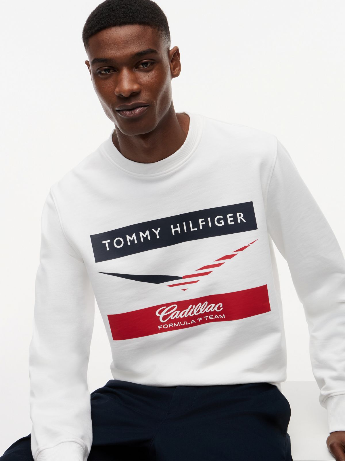 TH x Cadillac Formula 1® Team Chevron Sweatshirt — White