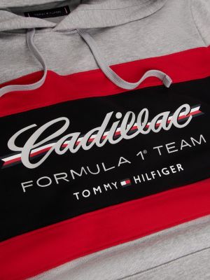 grey th x cadillac formula 1® team logo hoody for adults gender inclusive tommy hilfiger