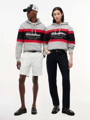 grey th x cadillac formula 1® team logo hoody for adults gender inclusive tommy hilfiger