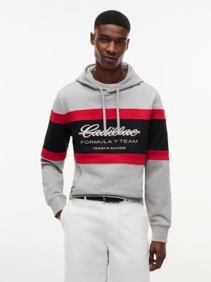 grey th x cadillac formula 1® team logo hoody for adults gender inclusive tommy hilfiger