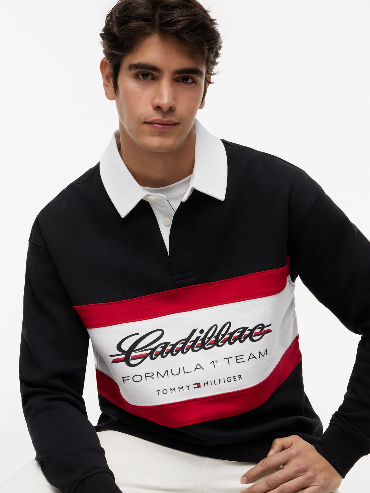 TH x Cadillac Formula 1® Team Logo Rugby Shirt — Black
