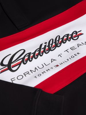 zwart th x cadillac formula 1® team-rugbyshirt voor volwassenen gender inclusive - tommy hilfiger
