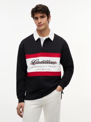 black th x cadillac formula 1® team logo rugby shirt for adults gender inclusive tommy hilfiger