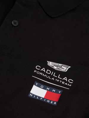 schwarz th x cadillac formula 1® team poloshirt mit logo für gender-inclusive erwachsene - tommy hilfiger
