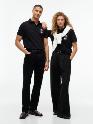 schwarz th x cadillac formula 1® team poloshirt mit logo für gender-inclusive erwachsene - tommy hilfiger