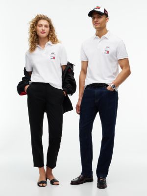 white th x cadillac formula 1® team logo polo shirt for adults gender inclusive tommy hilfiger