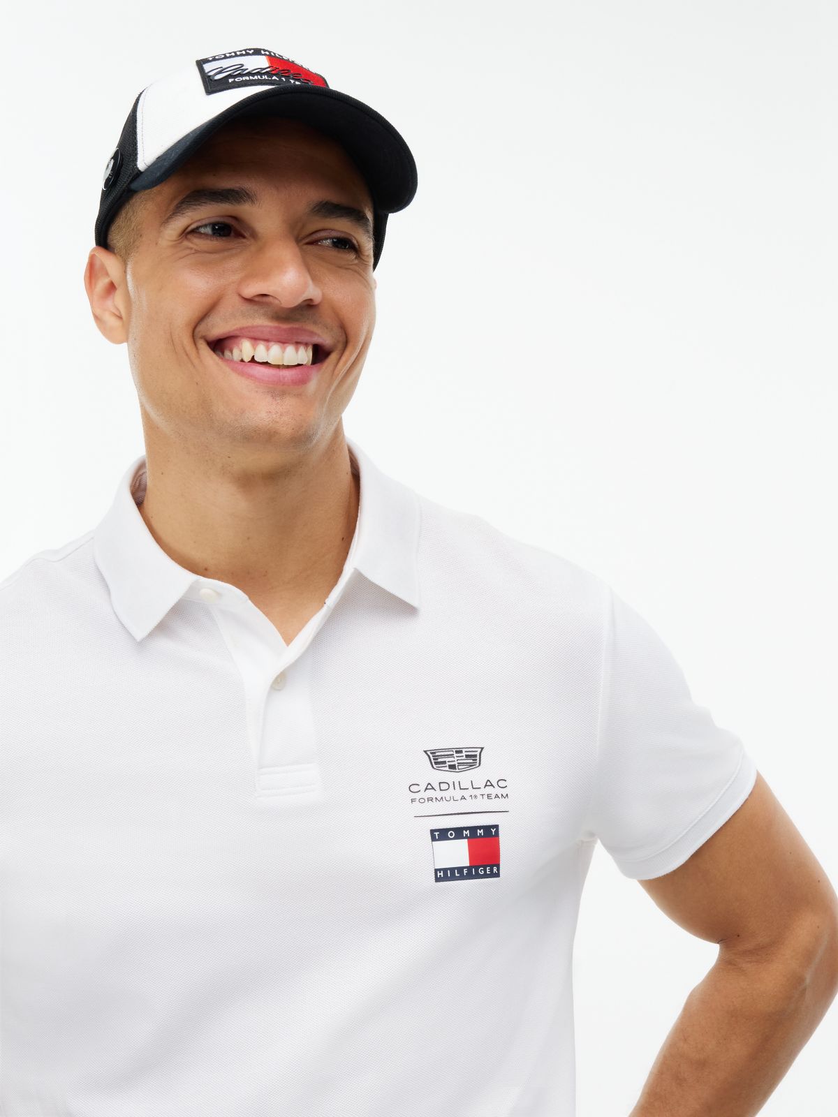 TH x Cadillac Formula 1® Team Logo Polo Shirt — White