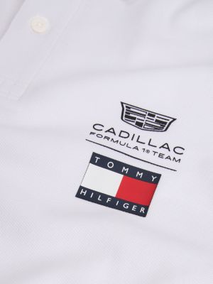 polo th x cadillac formula 1® team à logo blanc pour adultes genre inclusif tommy hilfiger