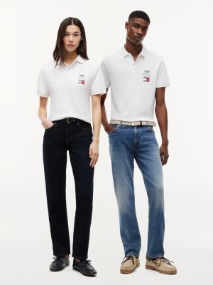 wit th x cadillac formula 1® team-polo met logo voor volwassenen gender inclusive - tommy hilfiger