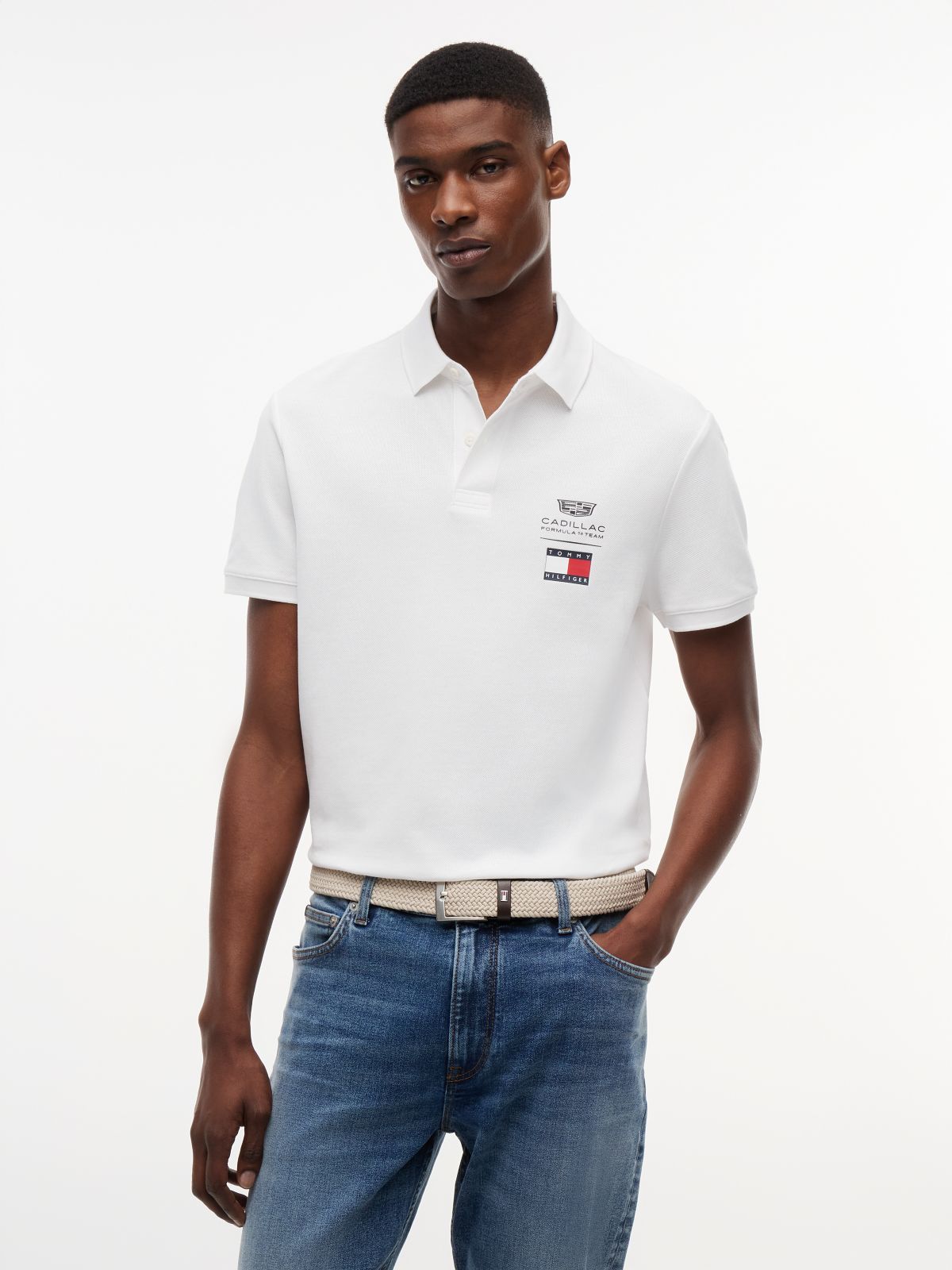 TH x Cadillac Formula 1® Team Logo Polo Shirt — White
