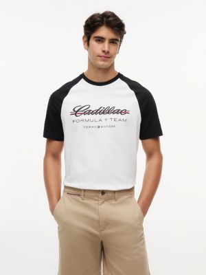 t-shirt th x cadillac formula 1® team con logo white da gender-inclusive adulti tommy hilfiger