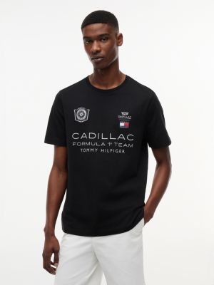 t-shirt th x cadillac formula 1® team con grafica black da gender-inclusive adulti tommy hilfiger