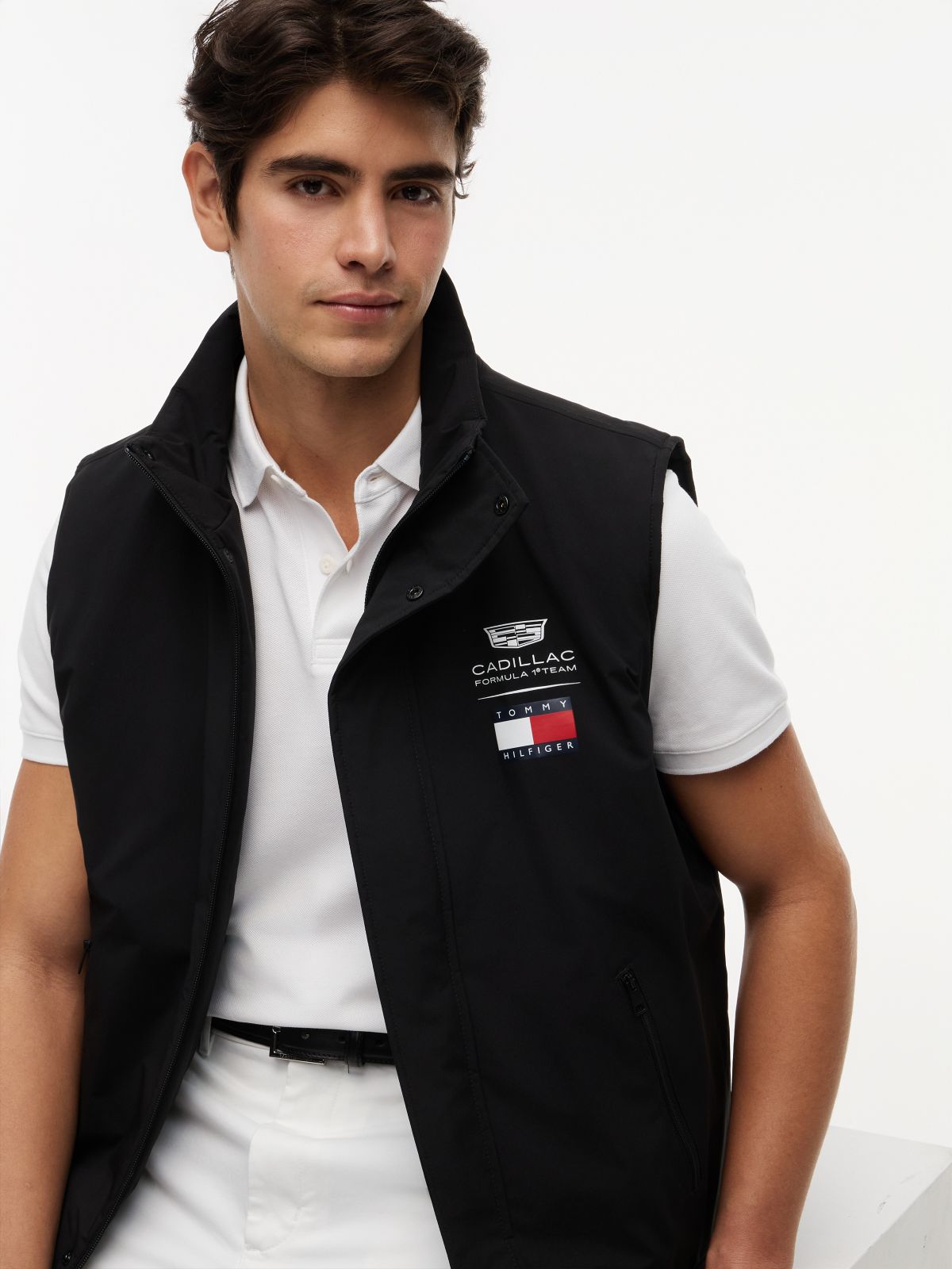 TH x Cadillac Formula 1® Team Logo Funnel Neck Gilet — Black