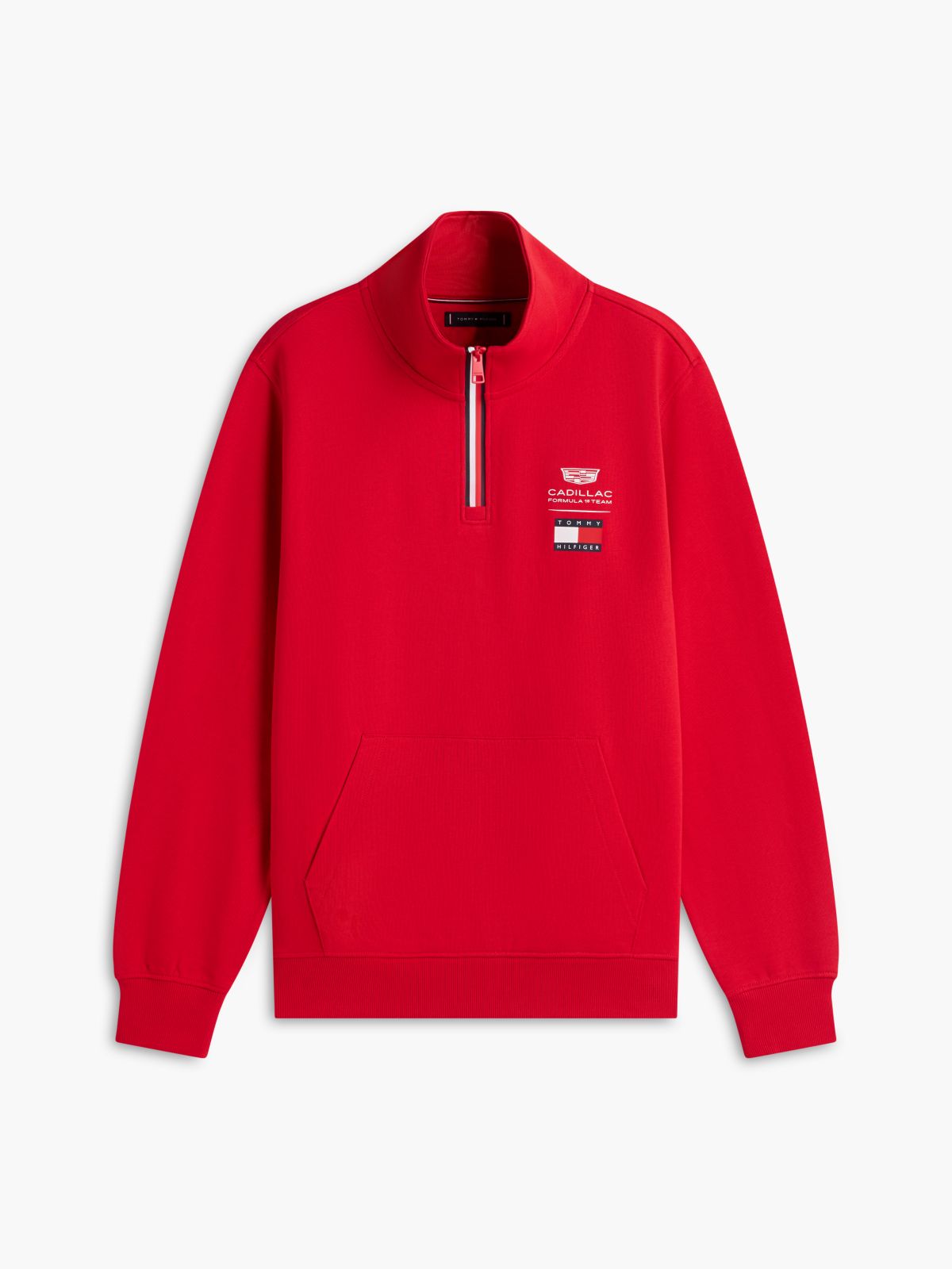 TH x Cadillac Formula 1® Team Back Graphic Half-Zip Sweatshirt — Red