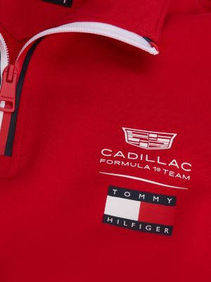 felpa th x cadillac formula 1® team con zip e logo rosso da gender-inclusive adulti tommy hilfiger