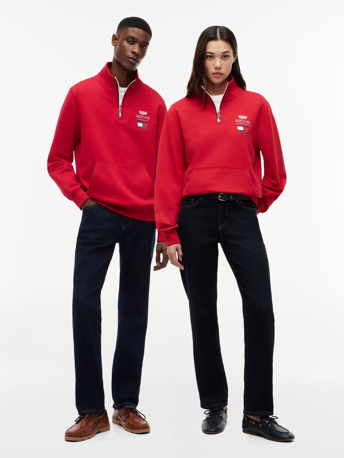 TH x Cadillac Formula 1® Team Back Graphic Half-Zip Sweatshirt — Red