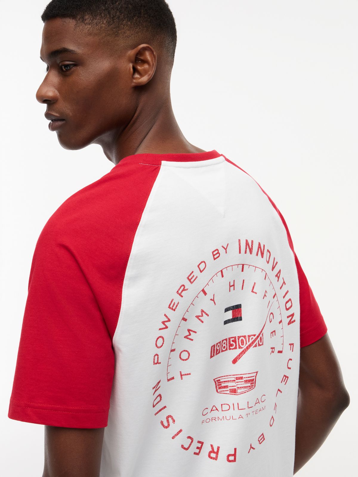 TH x Cadillac Formula 1® Team Back Graphic Raglan T-Shirt — White