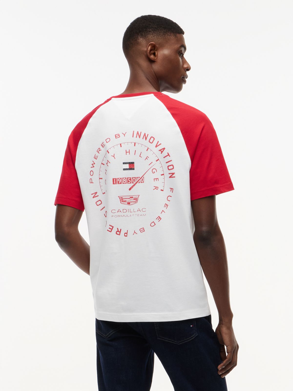 TH x Cadillac Formula 1® Team Back Graphic Raglan T-Shirt — White