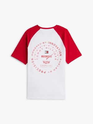 weiß th x cadillac formula 1® team raglan-t-shirt für gender-inclusive erwachsene - tommy hilfiger