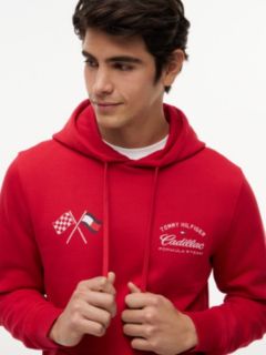 TH x Cadillac Formula 1® Team Back Graphic Hoody — Red 3